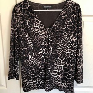 Jones New York Animal Print Top 2X
